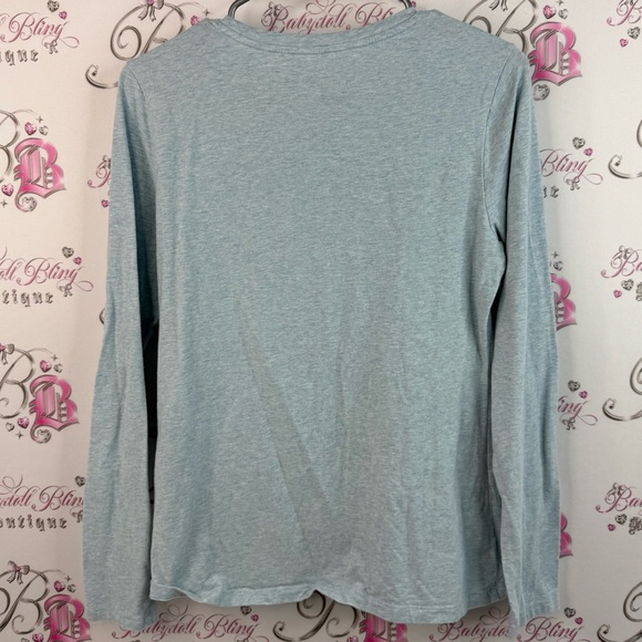 Twik Simonβs long sleeve stretchy white Blue Organic Cotton Top soft comfy - Picture 2 of 9